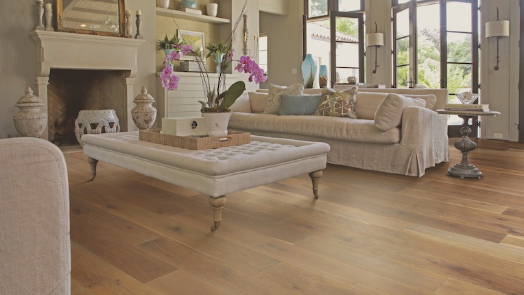 hardwood flooring in a living room